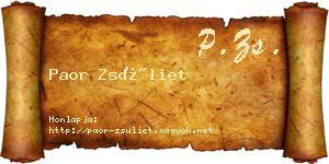 Paor Zsüliet névjegykártya